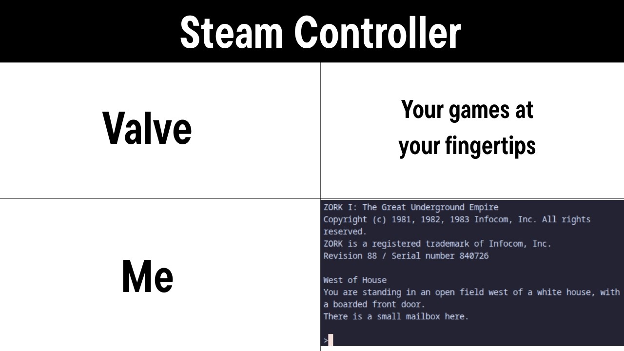 I wrote custom firmware for my Steam Controller, and played Zork on it. - YouTube