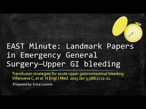 Literature Review - Transfusion Strategies in UGI bleeding