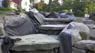 preview picture of video 'AMJ Lawn & Landscaping - 2010 Boulder Retaining Wall and Waterfall'