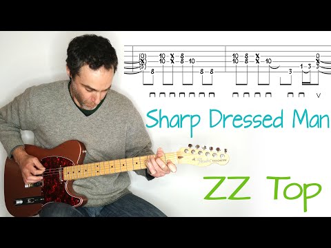 ZZ Top - Sharp Dressed Man - guitar lesson / tutorial / cover with tablature