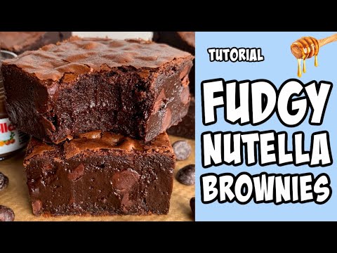 Fudgy Nutella Brownies! tutorial #Shorts