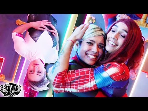 SPIDER-MAN: Spider-Verse Stunts, Flips, Tricks, in Real Life Obstacle Course - The Sean Ward Show