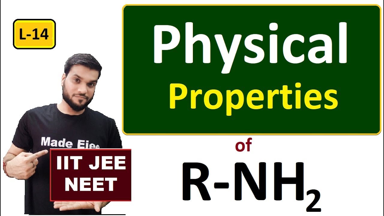 (L-14) Amine Physical properties || 12th Organic || JEE NEET || By Arvind Arora