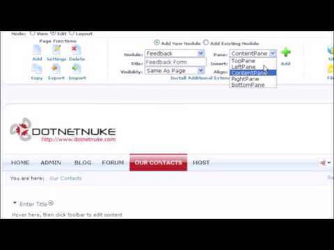 1) How to install an additional feedback module in DotNetNuke by Gecko Websites