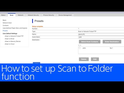 How to set up Scan to Folder function