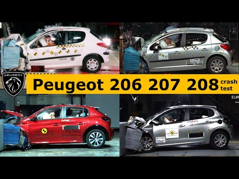Peugeot 206 207 208 (1, 2) crash test. All generations (Euro NCAP)
