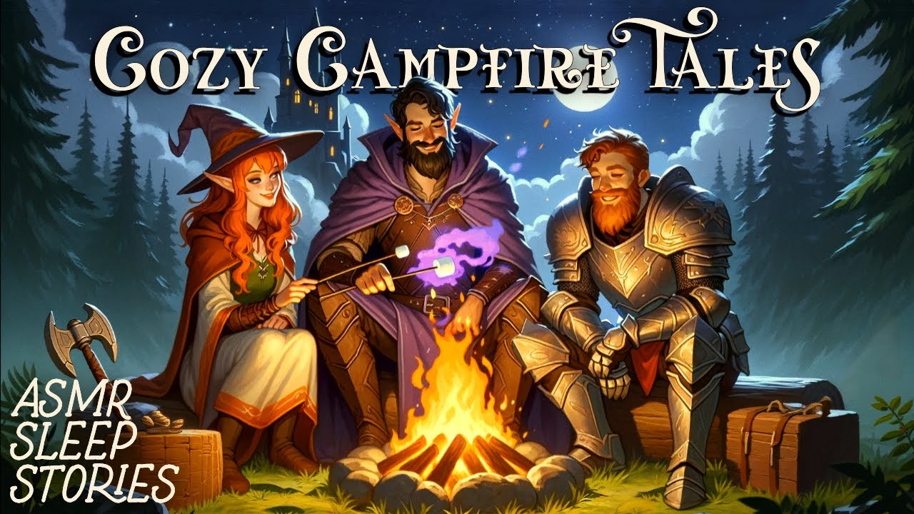 Cozy Medieval Campfire Tales | Soothing British ASMR | Fantasy Bedtime Stories