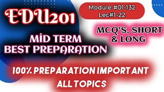 EDU201 Mid Term Preparation 2025 | Current Paper | Spring 2025 #vu #edu201