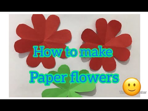 DIY//paper flowers //How to make easy & simple 4 petal paper flower