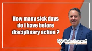 How many sick days do I have before disciplinary action | Employment Law