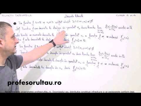05   cls11   Functii derivabile   derivate laterale   teoreme si definitii - profesorultau.ro