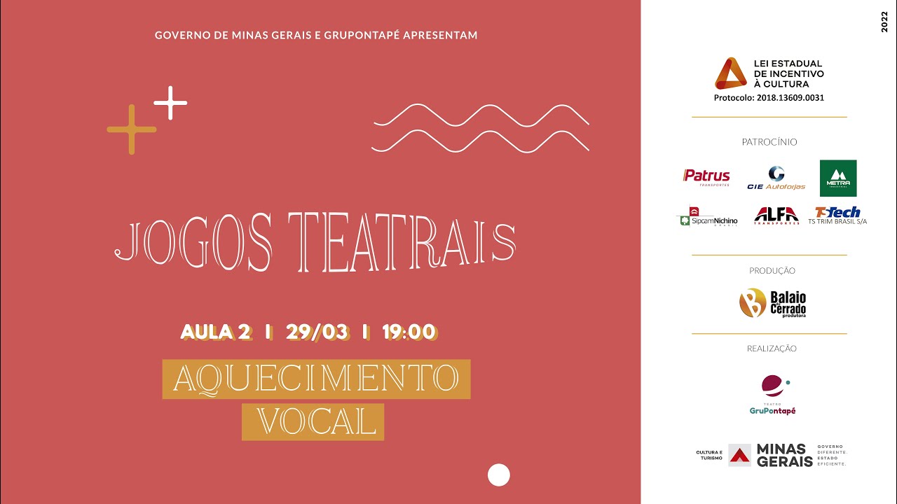 JOGOS TEATRAIS - AULA 02  -  AQUECIMENTO VOCAL - GRUPONTAPÉ