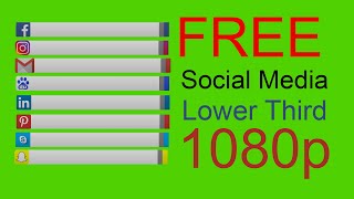 Social Media Icons Royalty Free Green Screen Lower