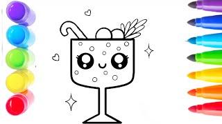 How to Draw a Cute Christmas Fizzy Drink I Easy Christmas Soda Drawing for Kids!