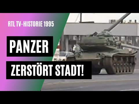 Wilde Verfolgungsjagd eines Panzers mit 20 Streifenwagen! | TV-Geschichte | RTL 1995
