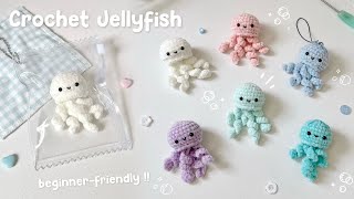 How to Crochet a Jellyfish Keychain🪼Easy Crochet for Beginners l Monua DIY