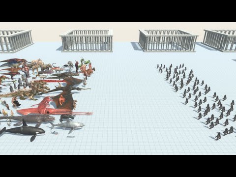 100 Poojectile Gorillas vs ALL TEAMS Animal Revolt Battle Simulator