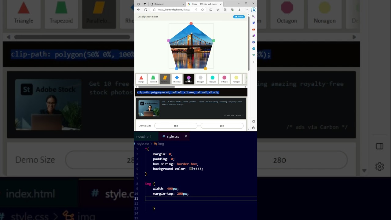 CSS clip path generator #bitcode #itskills #bhilai #csstricks #css