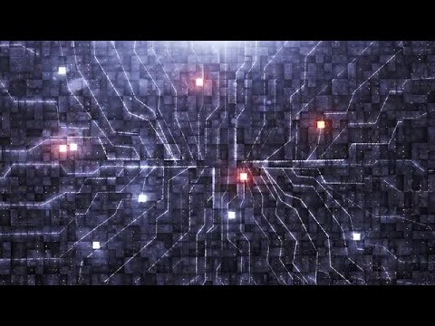 Digital Background With Neon Circuits Stock Motion Graphics