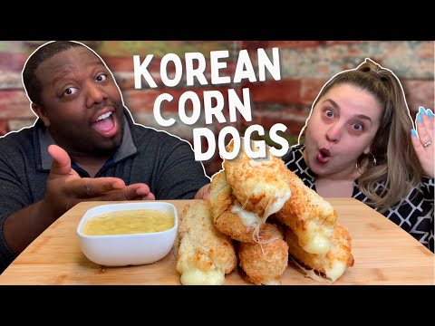 Cooking and Trying Korean Corn Dogs [First Time EVER!]