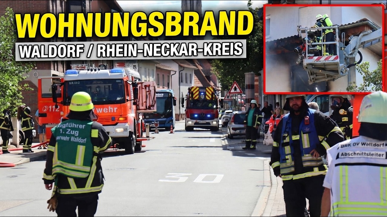 🔥 Wohnungsbrand in Walldorf: Flammen schlagen aus Fenstern – Feuer droht auf Dach überzugreifen