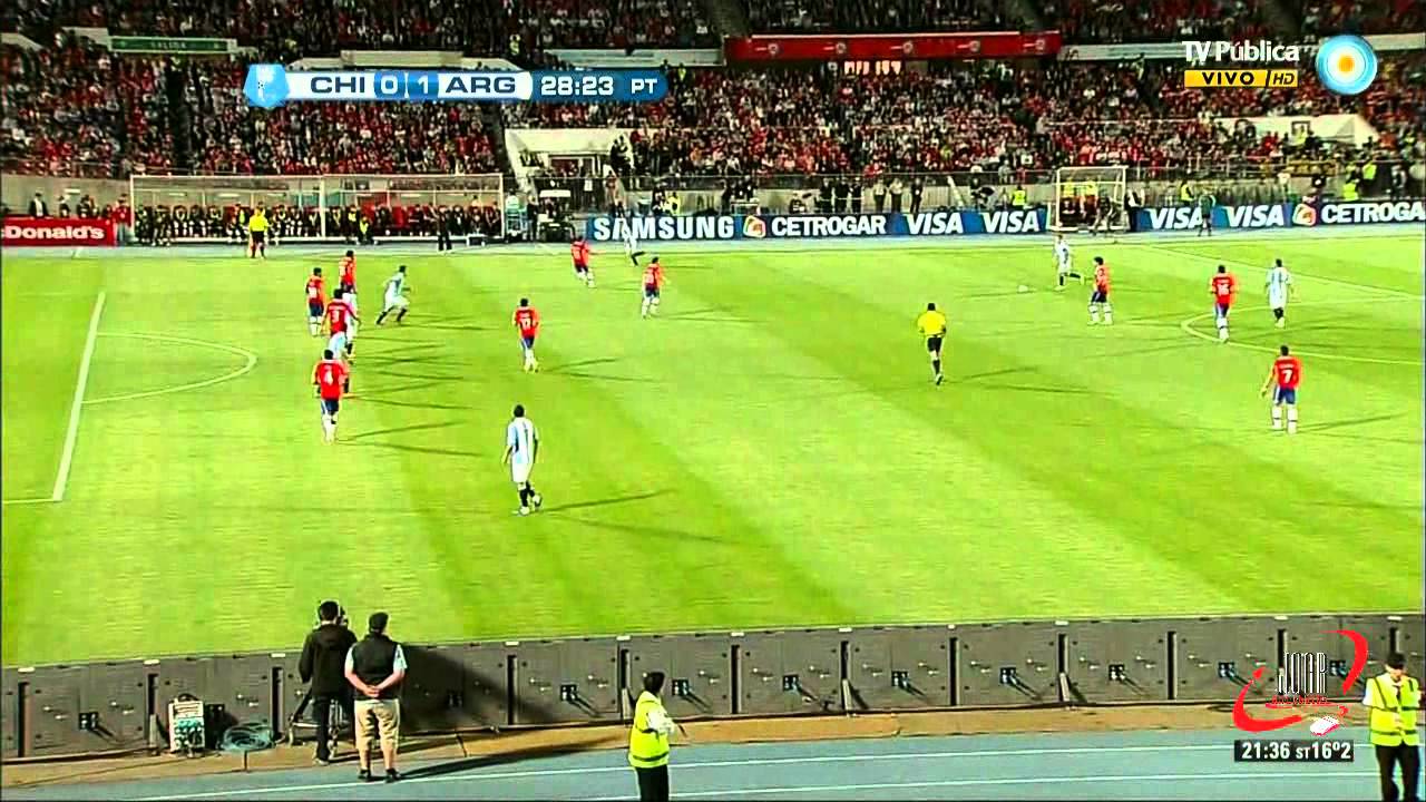 GOLAZO DE MESSI - CHILE 1 ARGENTINA 2 - ELIMINATORIAS FECHA 11 (16 10 2012)