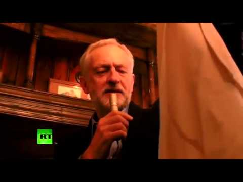 Jeremy Corbyn and the Tony Benn tea towel