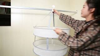 Skladacia sieťka na sušenie bielizne, oval 2 poschodia