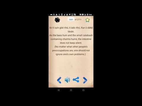 Yoruba Proverbs : Audio and Me Video