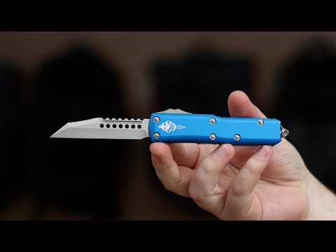 Microtech UTX-85 Warhound Blue OFTF 719W-10BLS Automatic Knife