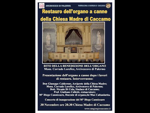 Restaurato l'organo a canne della Chiesa Madre di Caccamo. 30 Novembre 2017