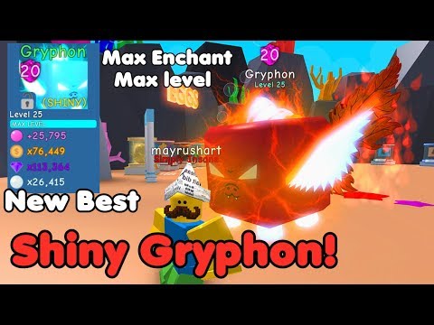 Using Every Shiny Pet In The Bubble Gum Simulator Pet Index - shiny gryphon secret pet new best pet in game max enchant insane