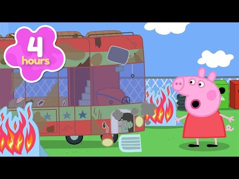 Party Bus BREAKS DOWN 🚌🛠️ Peppa Pig Full Episodes | 4 Hours of Kids Cartoons