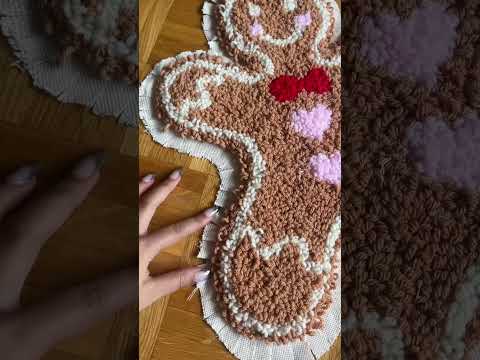 REVEAL: Making a Gingerbread Punch Needle Pillow! #shorts