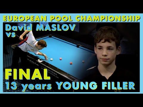 Joshua FILLER at 13 YEARS OLD - FINAL of the 9 Ball European Championship vs David Maslov