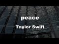 Karaoke♬ peace - Taylor Swift 【No Guide Melody】 Instrumental