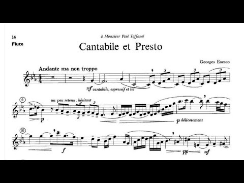G. Enescu : 'Cantabile et Presto' for Flute and Piano [w/ Score]