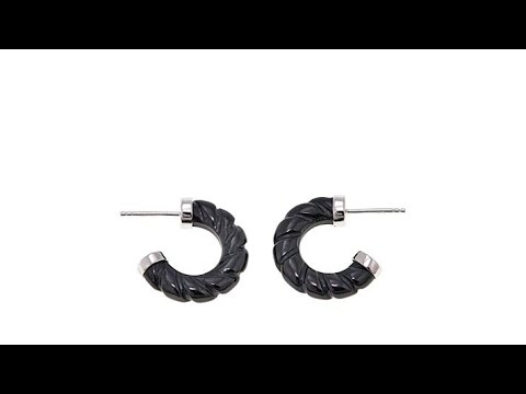 Jade of Yesteryear Charcoal Jade 3/4" Twisted Hoops