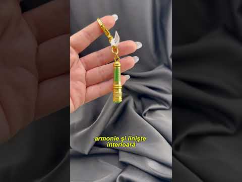 Breloc Feng Shui Amuleta Bagheta cu simbolul Tara Verde