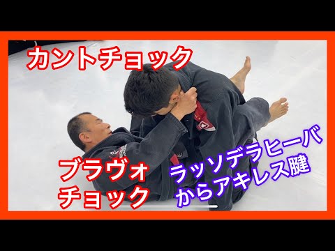 カントチョック、ラッソデラヒーバからアキレス腱、ハーフガードからブラヴォーチョック。