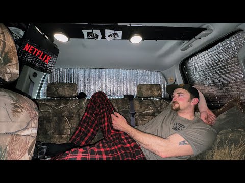A Night In Mid Winter Blizzard | Solo Truck Camping