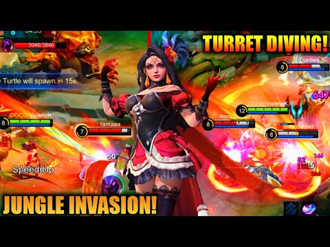 ESMERALDA AGGRESSIVE PLAY BY JUNGLE INVASION + MULTIPLE TURRET DIVES! | Valesmeralda | MLBB