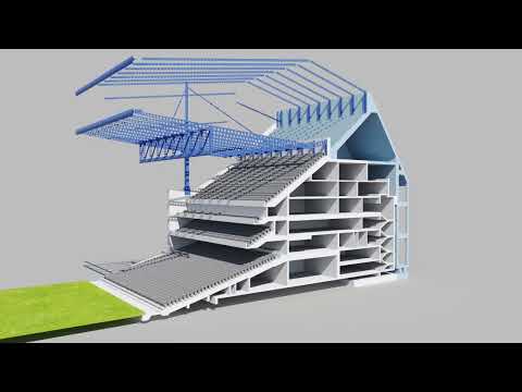 Construction and planning sequence CGI flythroughs and animation - Football , sports Stadium - UK