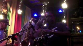 Eleven Fingered Charlie saxophone improv at Flamingo Cantina
