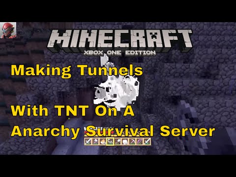 RedDevilGaming MC - Minecraft Making Tunnels With TNT On An Anarchy Server Xbox One Console RedDevilGamingMC