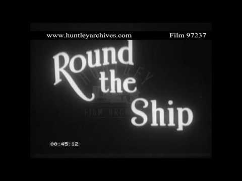 Passengers dine on the Aquitania.  Archive film 97237