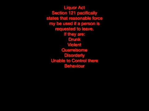 Darwin Security - Section 121 of the liquor act