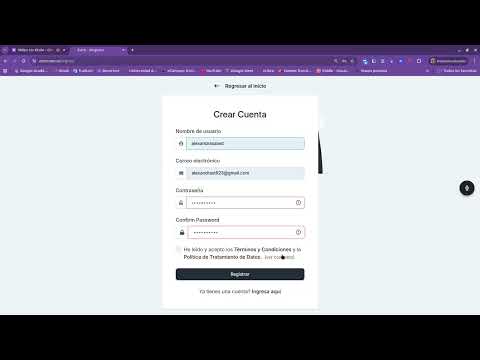 Registro e inicio de sesión de la plataforma EVINT