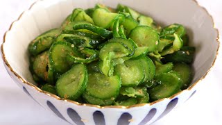 Korean Temple Style Sauteed Cucumbers (Oi-bokkeum)
