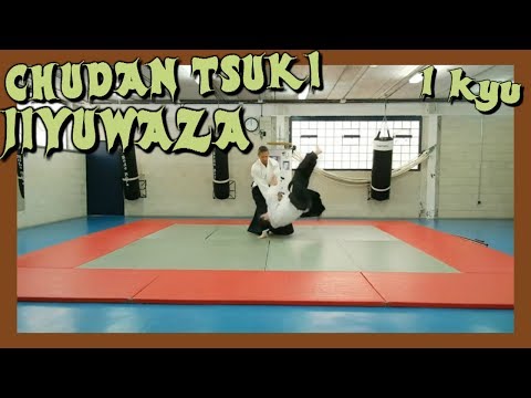 ⛩️ aïkido techniques - CHUDANTSUKI JIYUWAZA 🔥 !!! - 1 kyu - test # 003